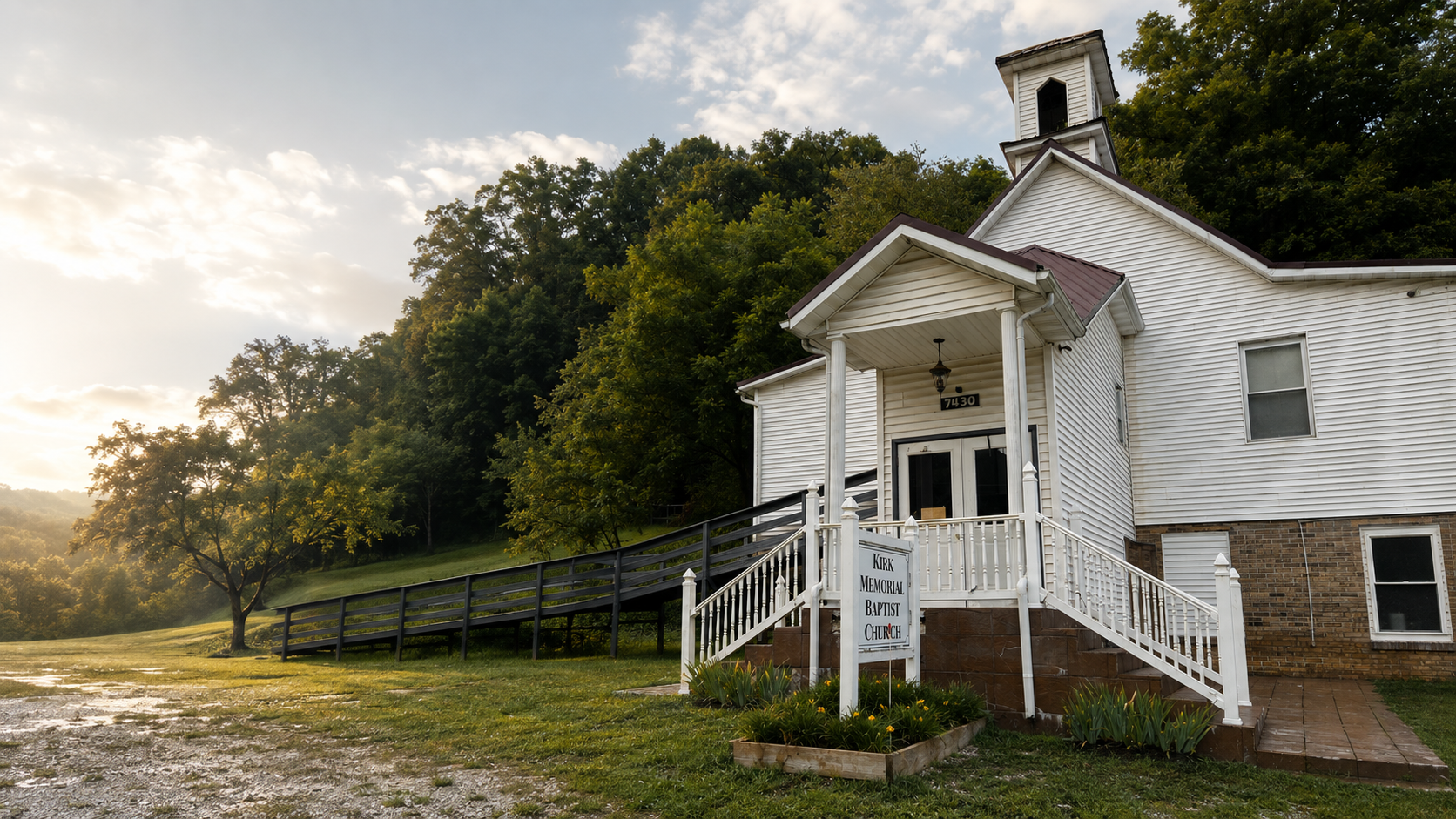 Kirk Memorial Baptist Church in Grahn, Kentucky